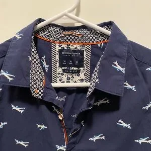 Denim Flower Shirts 35 Airplane Xl Mens Shirt Slim Poshmark